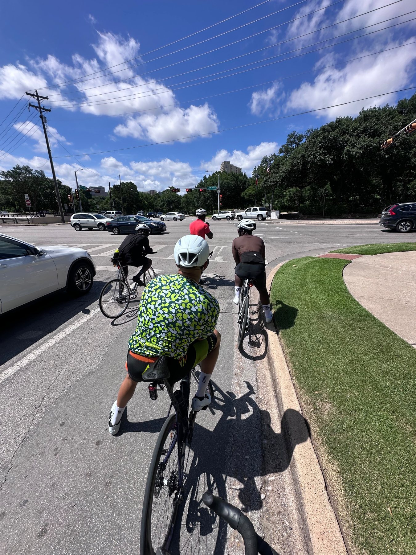 InnerLoop riders waiting at a city intersection